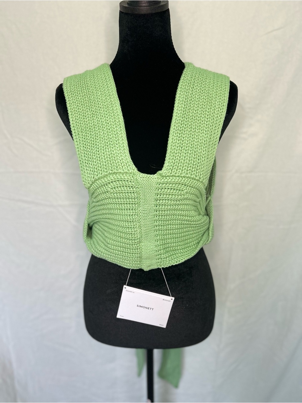 Simonett Green Nanu Convertible Multi Wrap Knit Crop Top Sweater Vest M/L
